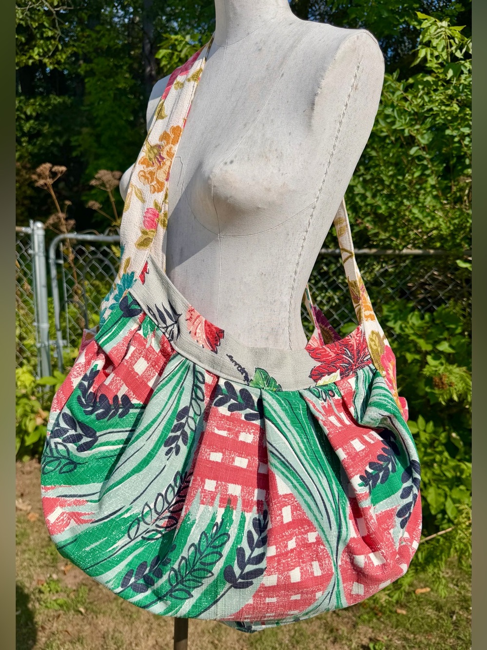Bark Cloth OVERSIZED PATCHWORK BAG Bohemian Artsy Boho Le Ole Bagz Idaho Purse